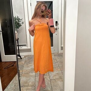 Orange halter Dress
